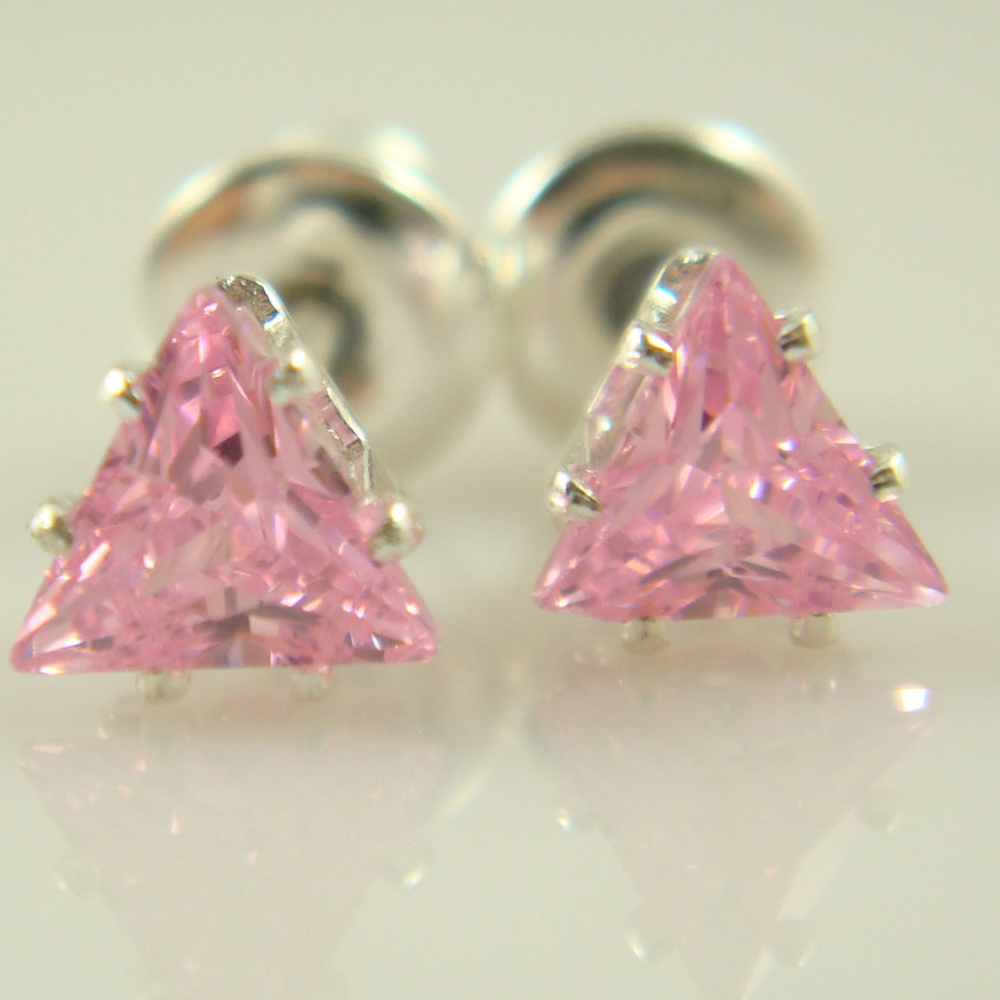 925 Silver Plated Zircon Rhinestone Stud Earrings